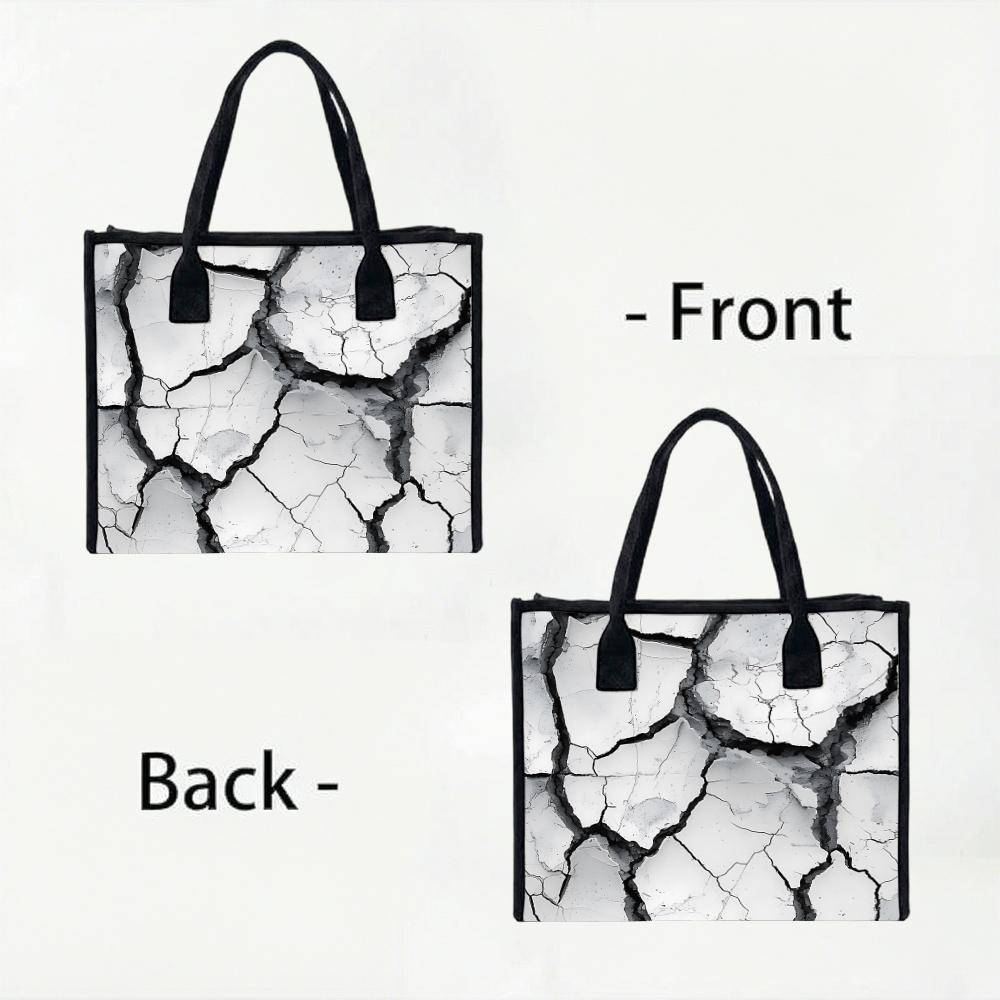Crack Pattern Tote Bag for Daily Use