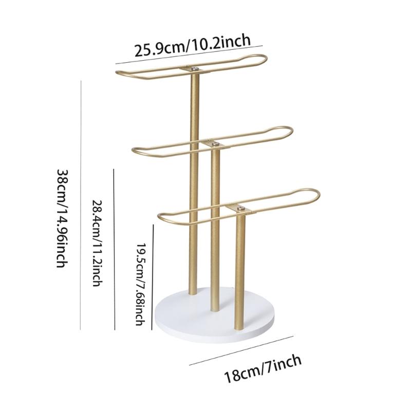 Stabiler Stirnband-Displayständer aus Legierung, Organizer für Damen, abnehmbare goldene Designs, Aufbewahrungsständer für Haarschmuck