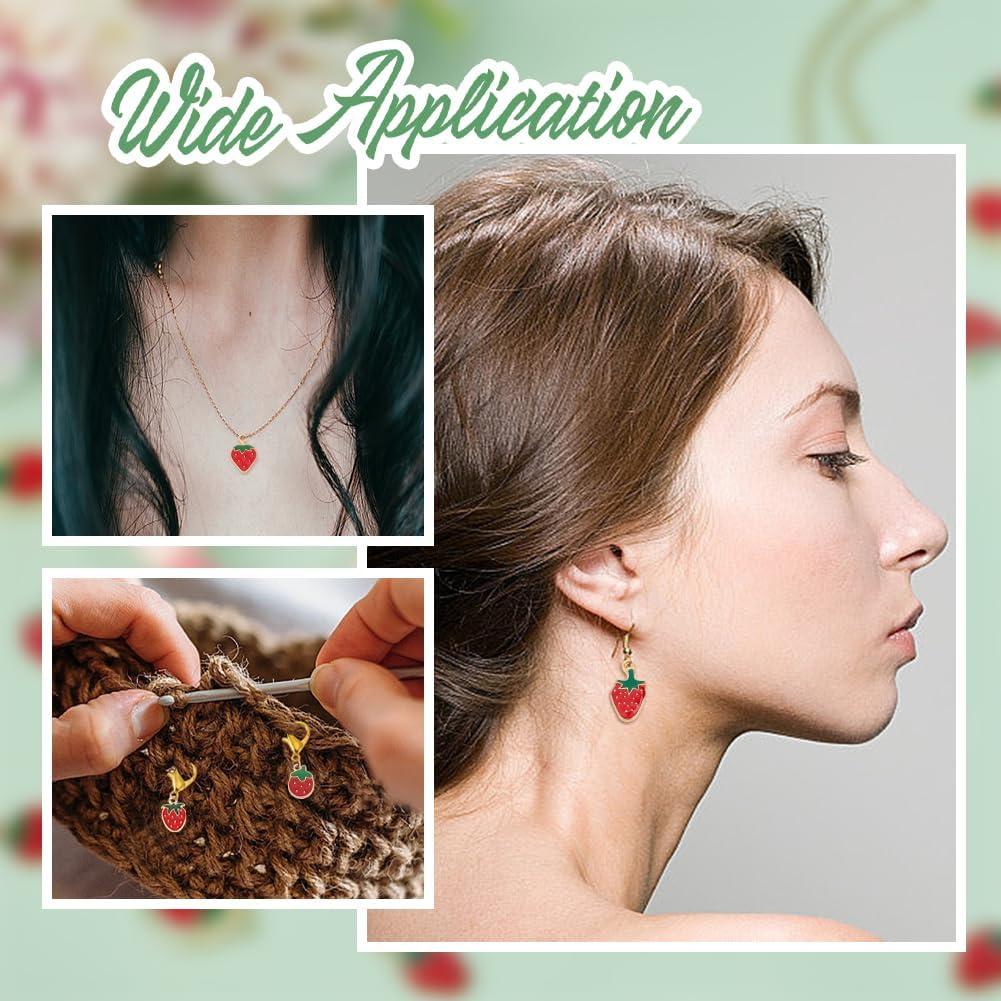 

8 стилей 48 шт. эмалевые клубничные подвески 13,5-24,5 мм красные клубничные кулоны металлические милые клубничные шармы с плоской задней стороной фруктовые шармы для DIY браслетов