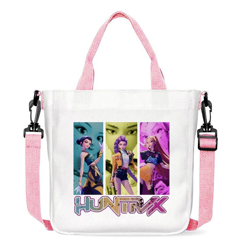 Horký prodej KPOP Dívčí skupina Demon Hunter Tištěná plátěná taška Módní dámská dojížděcí taška přes rameno crossbody