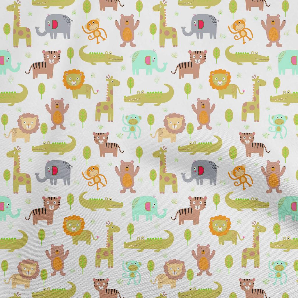 oneOone Cotton Flex Brown2 Fabric Animals Diy Clothing Quilting Fabric Print Fabric By Yard 40 Inch