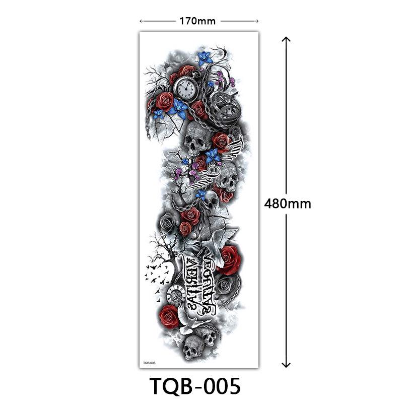 Full Arm Flower Tattoo Stickers - Large Image Design