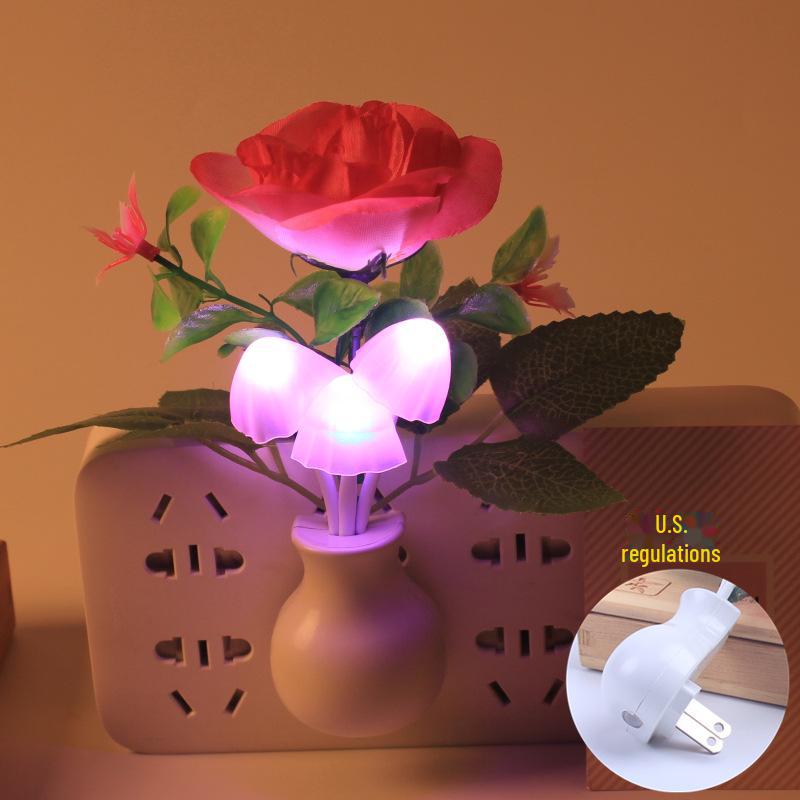 

Трансграничный светодиодный ночник-тюльпан: Встраиваемая лампа-гриб с датчиком освещенности, соответствующая стандартам США/Европы. 0.5W