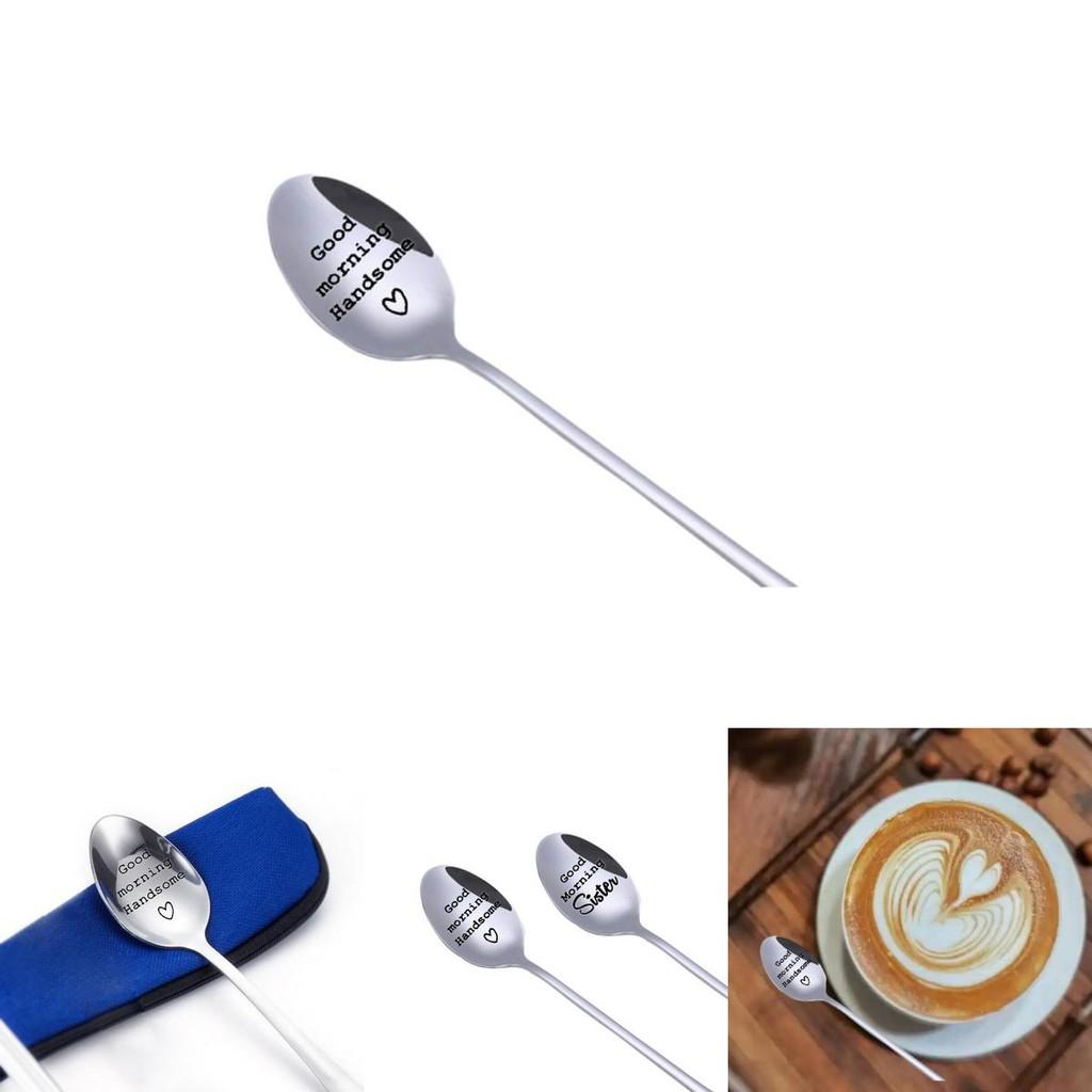 Elegant Stainless Steel Ice Spoon For Couples And Friends With Personalized Engraving Gift