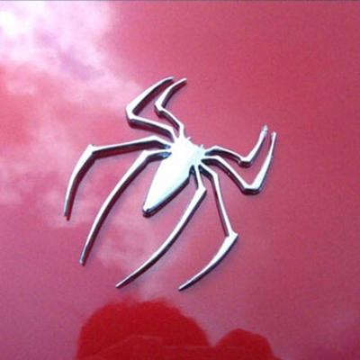 Universal Emblem Silver/Gold 3D Car Stickers Metal Chrome Auto Decal Spider Shape