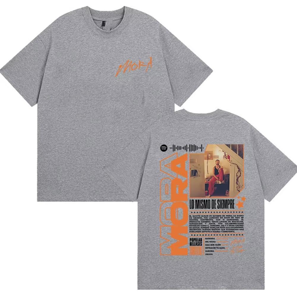 Rapper Mora Lo Mismo De La Otra Vez Tour 2025 Merch T Shirt Men Women Harajuku Vintage Oversized Cozy Cotton T-Shirts Streetwear