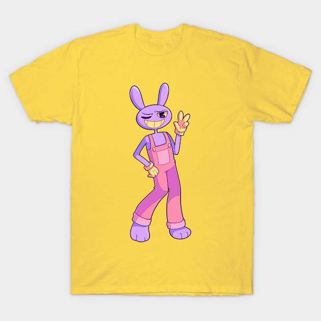 Męska czarna koszulka z nadrukiem Jax The Amazing Digital Circus Nadruk na papierze transferowym bez wycinania Bawełniana koszulka