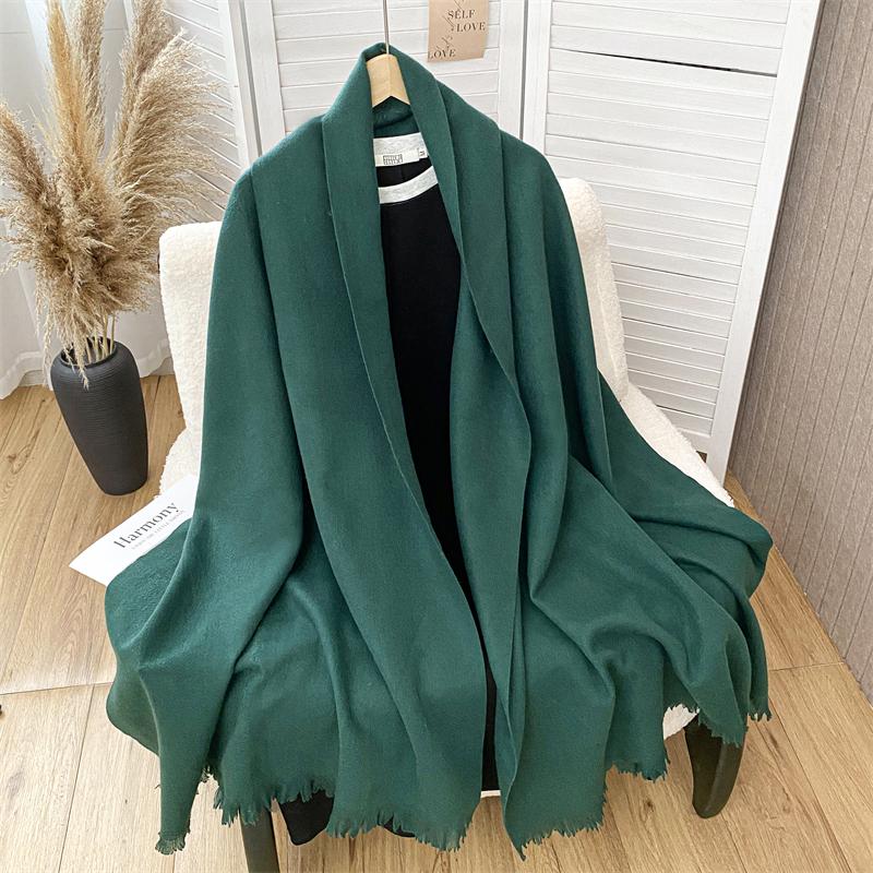 Winter Scarf For Women Cashmere Warm Solid Pashmina Blanket Wraps Female Thick Soft Bufanda Tassel Shawl Wrap Poncho Echarpe