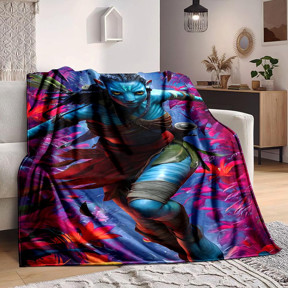 1Pc Avatar World Adventure Flannel Blanket, Soft And Comfortable, Casual Warm, Camping Travel, Christmas, Halloween Xmas Gift. G1184