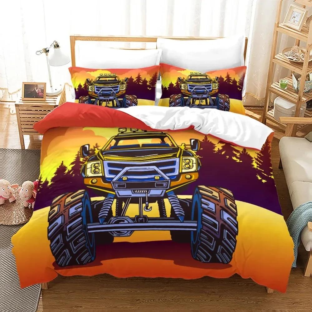 3D Print Anime Monster Jam Bedding Set Single Twin Full Queen King Size Monster Jam F1 Bed Set Teenager Bedroom Duvet cover Sets