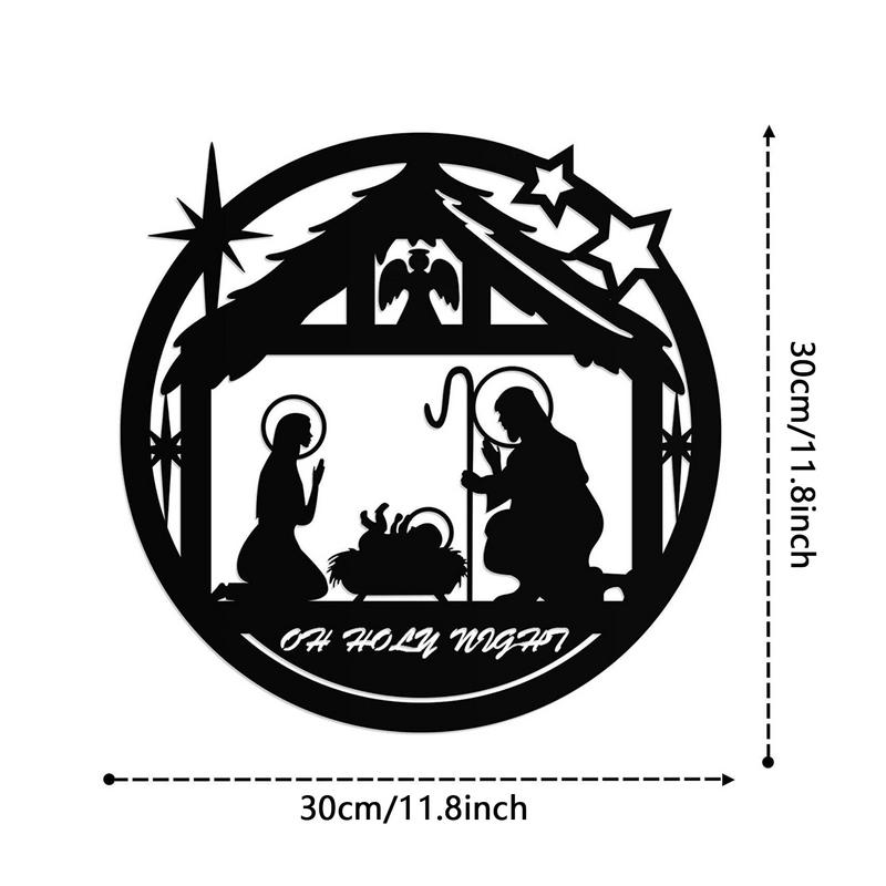 Metal Doğum Sahnesi Noel Demir Doğum Sahnesi Duvar Süsü Rustik Dekorasyon İç Mekan Dış Mekan İsa'nın Doğuşu Duvar Sanatı İçin