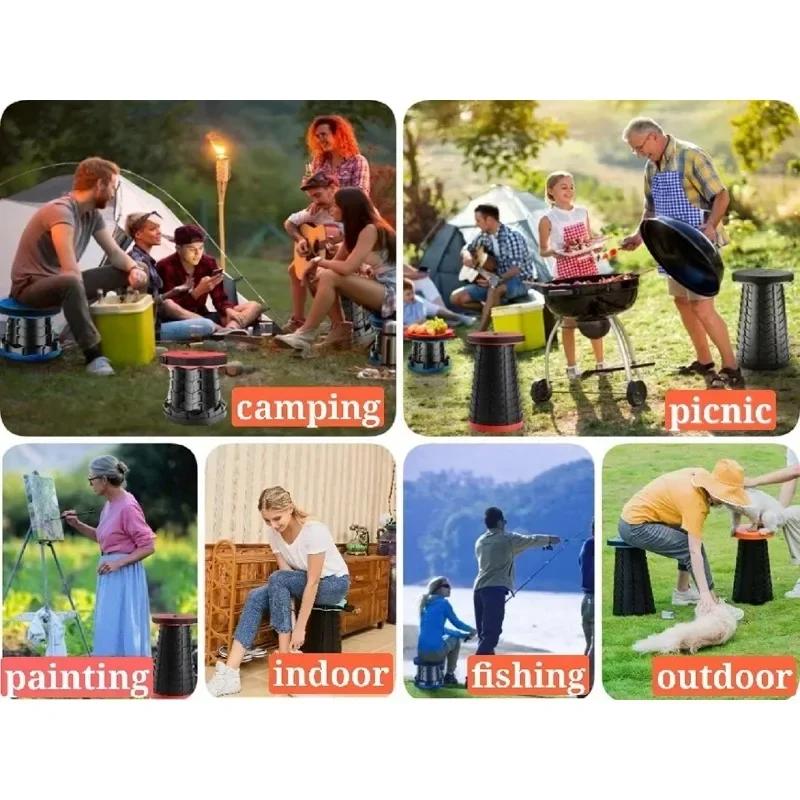 2PCS Klapp Teleskop Hocker Outdoor Tragbaren Klappstuhl Angeln Hocker Queuing Reise Mazar Haushalts Stuhl