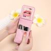 Fashion Alligator Pattern Lipstick Bag PU Leather Mini Makeup Bag with Mirror Portable Lipstick Protective Cover for Women Girls