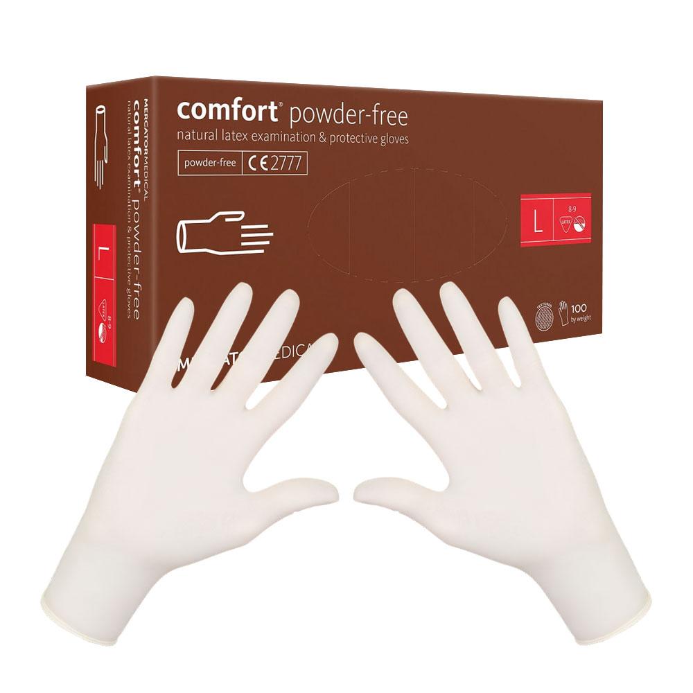 Latex Gloves Mercator Latex Comfort Powder-Free 100 Pcs