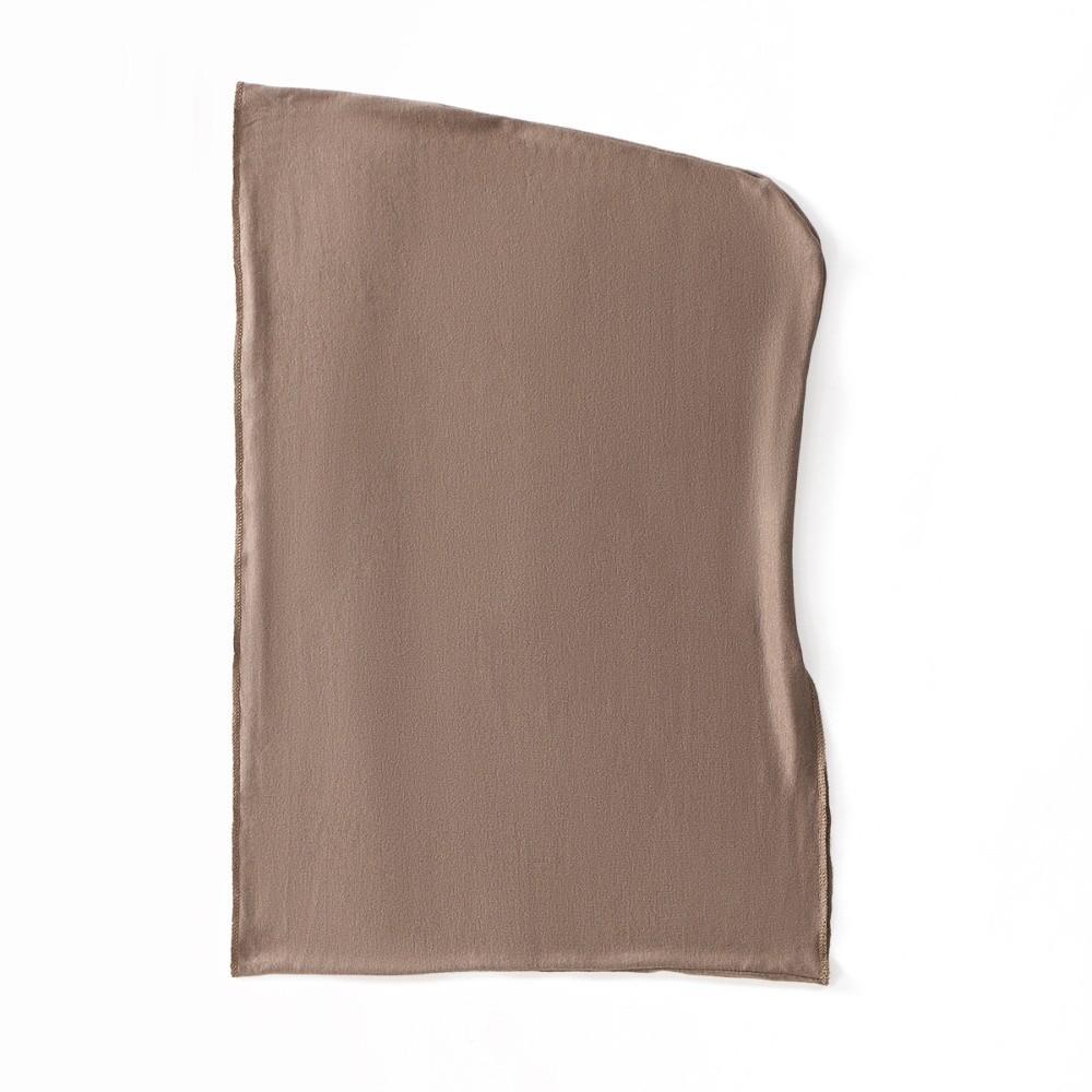 New Elastic Instant Hijab Hat Long Tail Satin Cotton Muslim Underscarf Pleated Solid Color Square Headscarf Muslim Women