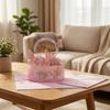 Best Wishes 3D Pop Up Greeting Card Stereo Card Thank You Card Flower Cake Card  Desktop Decoration