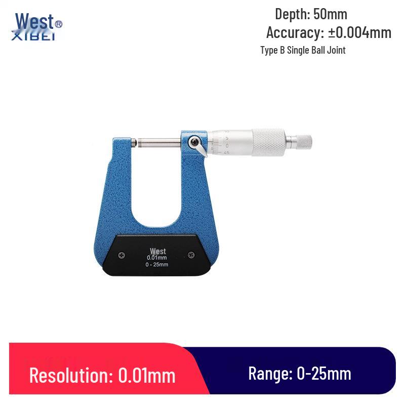 Qinghai 0-25mm Electronic Digital Deep Span Micrometer with Ball & Flat Head – Ideal for Plate Thickness Measurement