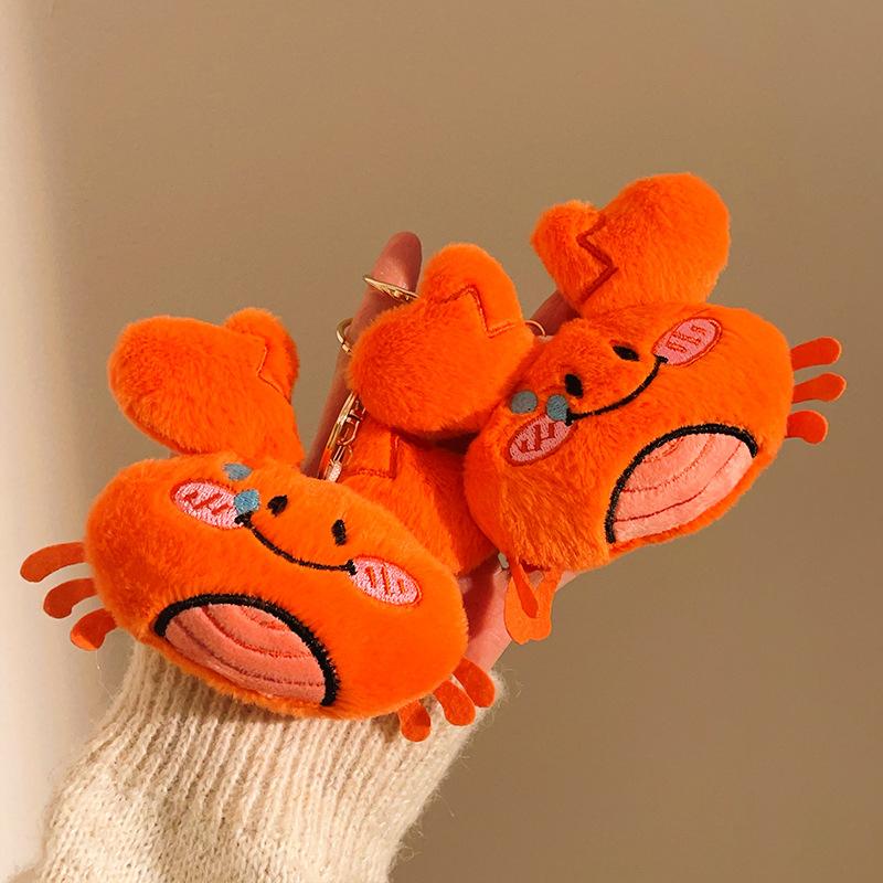 Cute Animal Plush Keychains Stuffed Crab Key Chain Pendant Simulation Crab Doll Pendant Cute Bag Keychain Girls Gifts
