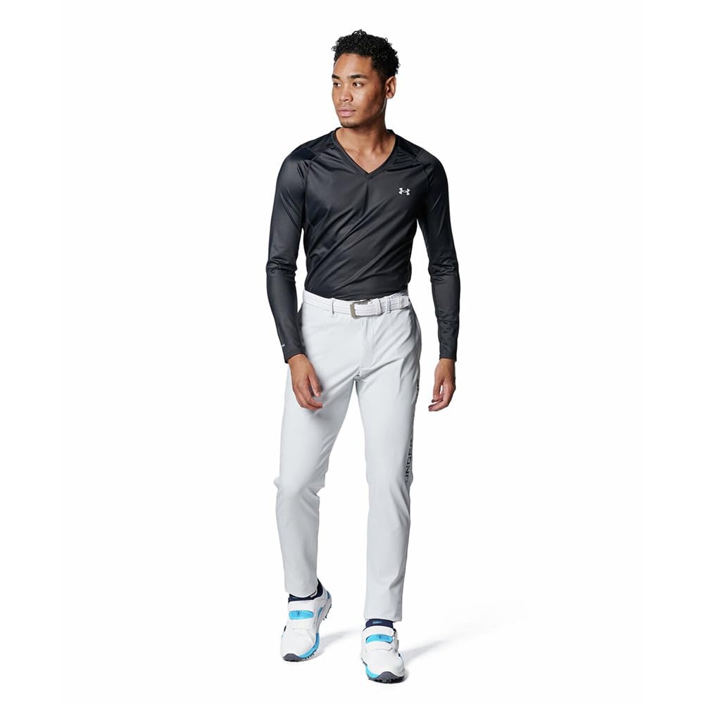 UA Fitted LS V Black Mod Gray LG [Under Armour] Iso-Chill //