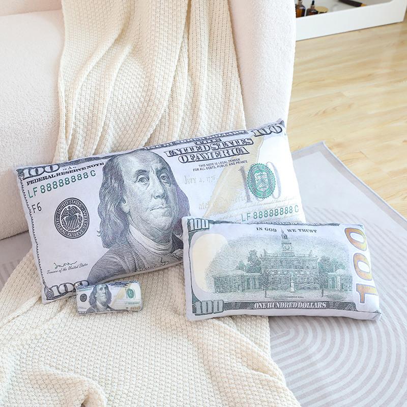 Neues Simuliertes US-Dollar-Kissen Banknoten Plüschtiere Damen Halten Kissen Beim Schlafen Kreatives Geburtstagsgeschenk Schlafzimmer Dekoration