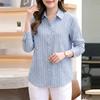ZANZEA Camicetta casual da donna a righe a maniche lunghe con colletto rovesciato