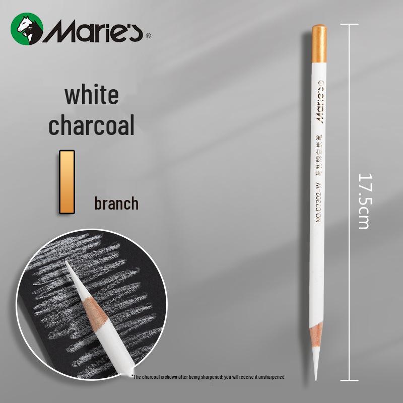 Mali Art Student White Charcoal Highlight Sketching Pencil Set - Soft Charcoal for Painting and Sketching Mali Charcoal Pencil