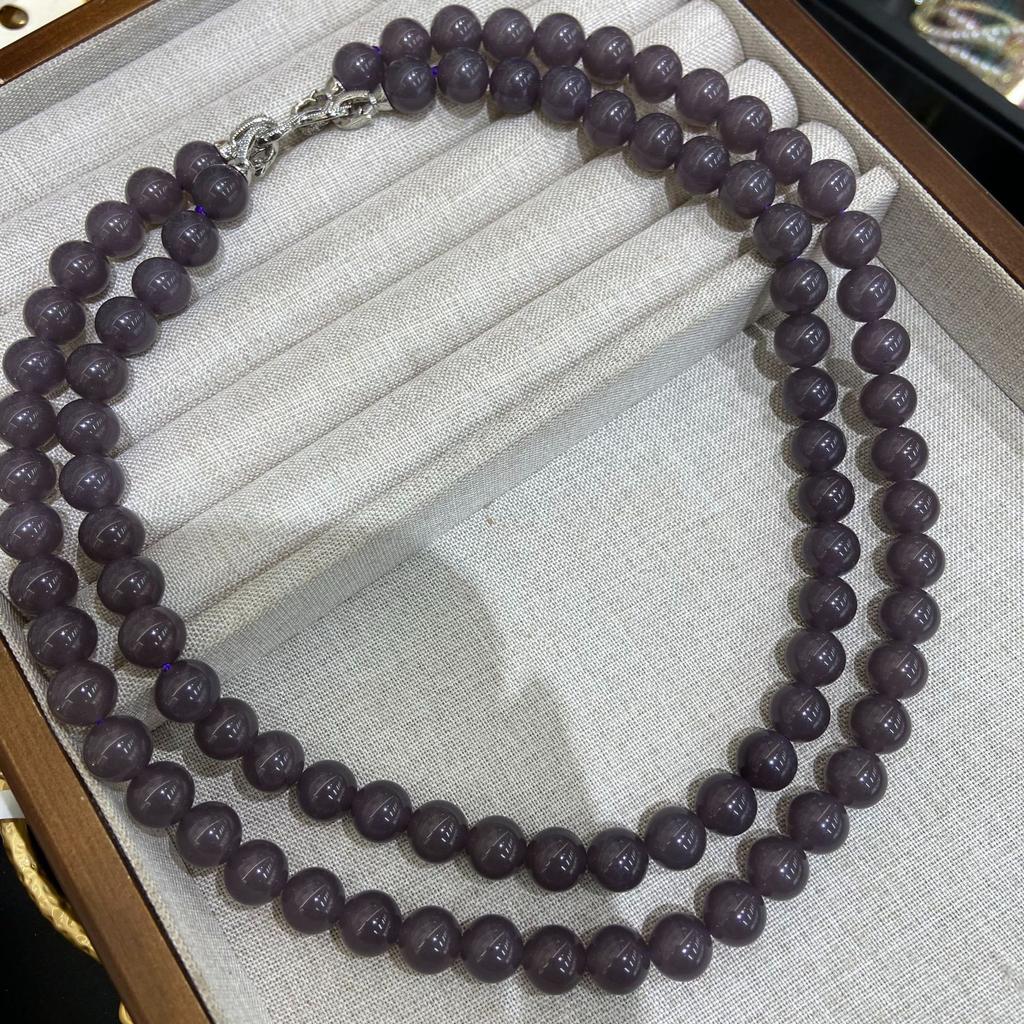 New Chinese High-Grade Gray Opal Handmade Beaded Necklace Niche Retro French Double-Layer Stacked Neck