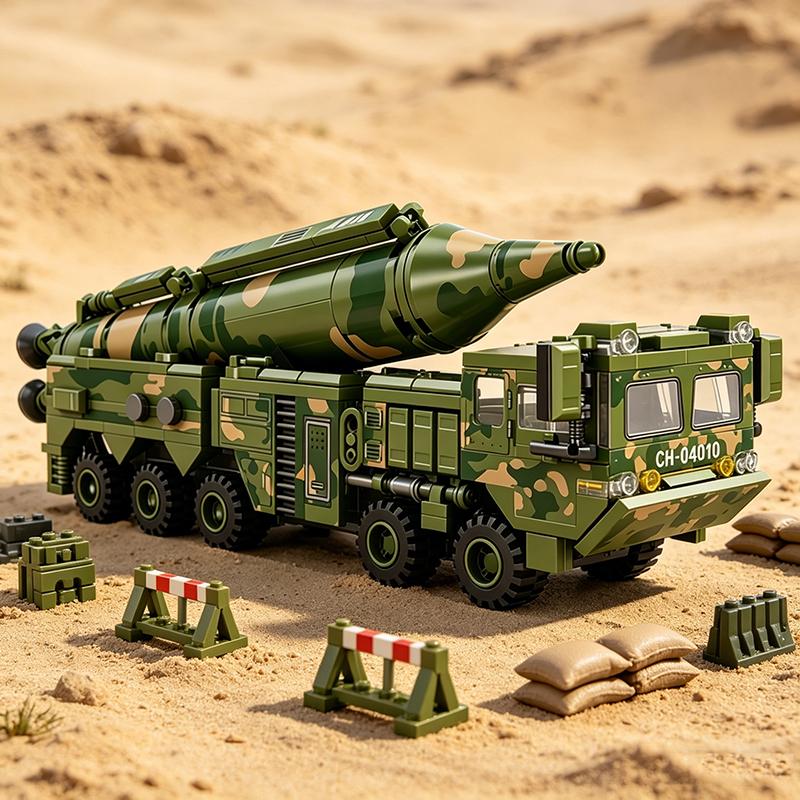 Armee Stein Spielset Raketenfahrzeug Stein Spielset Interkontinentalrakete Kinderspielzeug Spielsets Weihnachtsfeiertag Geschenk Präsent