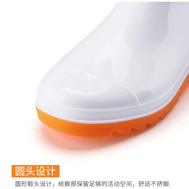 White oil-resistant rain shoes food factory hygiene shoes work shoes beef tendon sole rain boots labor insurance rubber shoes