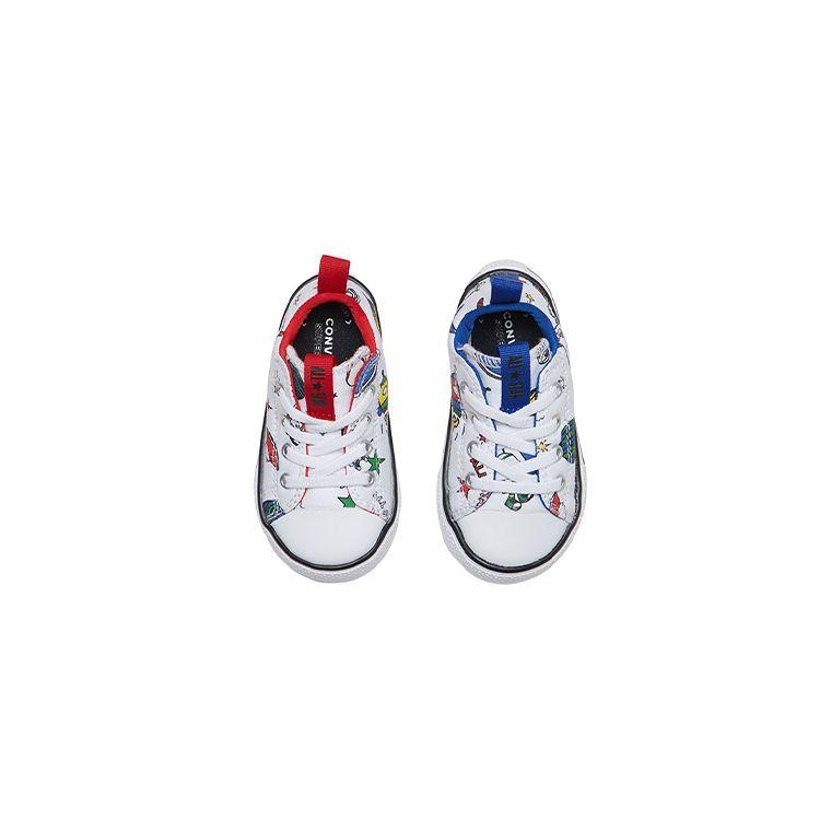 Converse Chuck Taylor All Star Superplay Canvas Cartoon Astronaut Print Velcro Durable Breathable Low Top Walker Shoes Baby Sneaker White 765644C