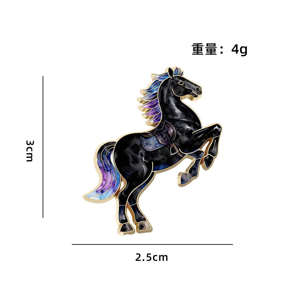 Year of the Horse Brooch Cute Animal Zodiac Souvenir Birthday Year Dream as Horse Badge Ornament Event Gifts