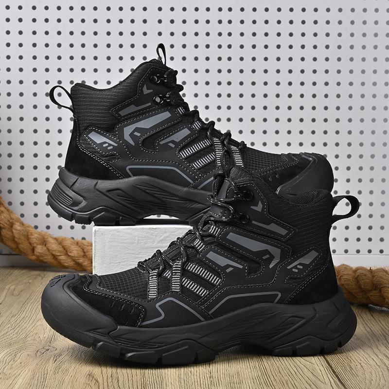 Comfortable Men's Hiking Boots Casual Sneakers Daily Walking Travel Shoes Fashionable Treking Footwear Lightweight Mesh Shoes