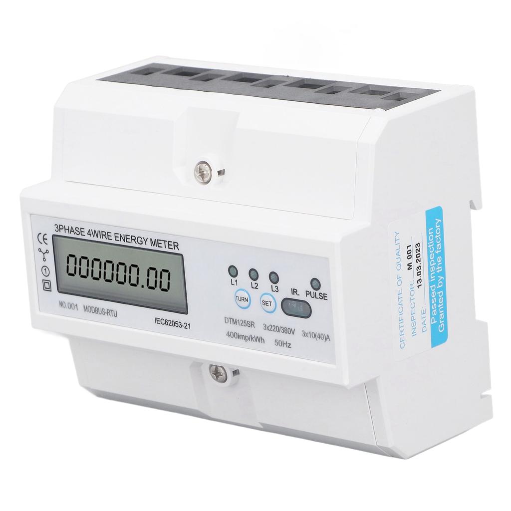 3 Phase 4 Wire Electronic Energy Meter 35mm DIN Rail Mount Digital Electric Meter 220V Or 380V 10 to 40A