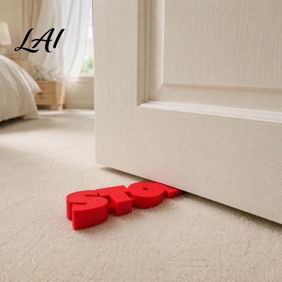 Decorative Office Desk Decor 3D Printed Door Stopper for Bottom of Door STOP Letter Non-Slip Stop Heavy Duty Floor Holder Wedge Home Office Doorstop