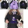 Kawaii Kuromi Hoodie With Grunge Gothic Punk Cartoon Print For Harajuku Fashion