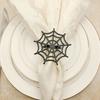 LEDMOMO 6-Piece Spider Web Napkin Rings, Halloween Napkin Rings, Alloy Spider Net Napkin Holders, Halloween Table Decor ()