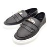 HERMES H241189Z 02370 Sneakers Black/white Leather Women