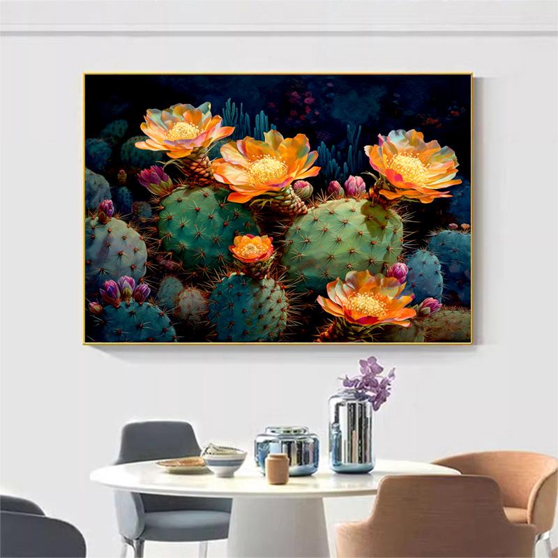 5d DIY Diamond Painting Cross Stitch Cactus Flowers Diamond Embroidery Mosaic Full Round Drill Home Decor Arts