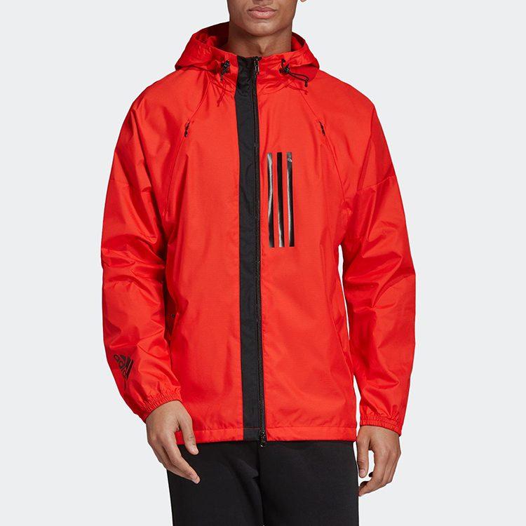 adidas Jackets Men's Bright Pink Red Fluorescent Hooded Moderate Other DZ0051