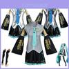 Hatsune Miku Vocaloid Pu Cosplay Top Jurk Strik Set Voor Kerstshow