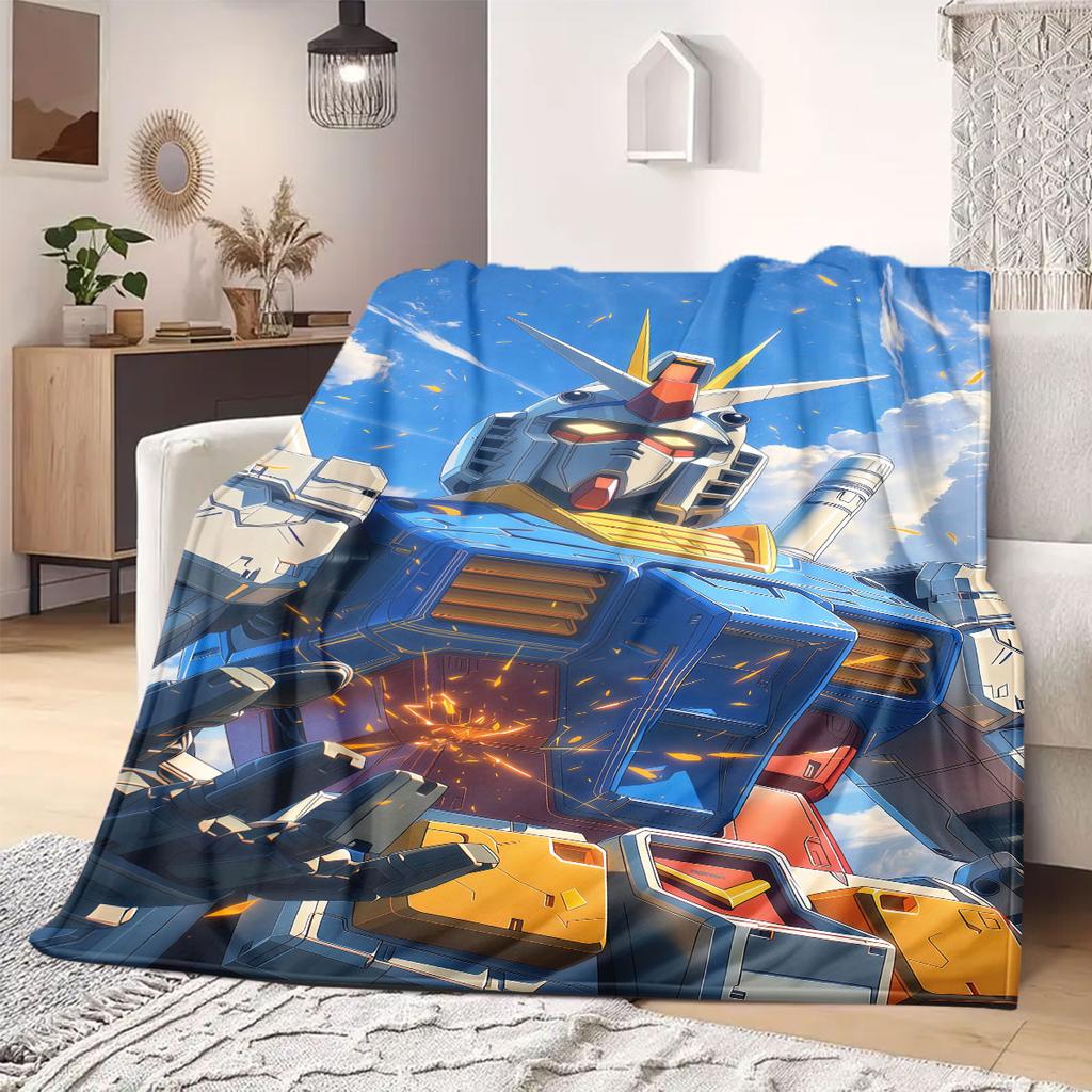 Luminous Gundam Flannel Blanket Warm,Comfortable,Suitable for Bedrooms,Sofas,Beds,Chairs,Picnics,Travel