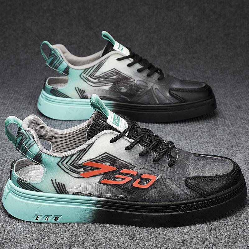Mens Board Shoes Summer Hot Items Breathable Sports Casual Trendy Shoes Low Cut Lace Up Suitable Daily Walking Street Wear