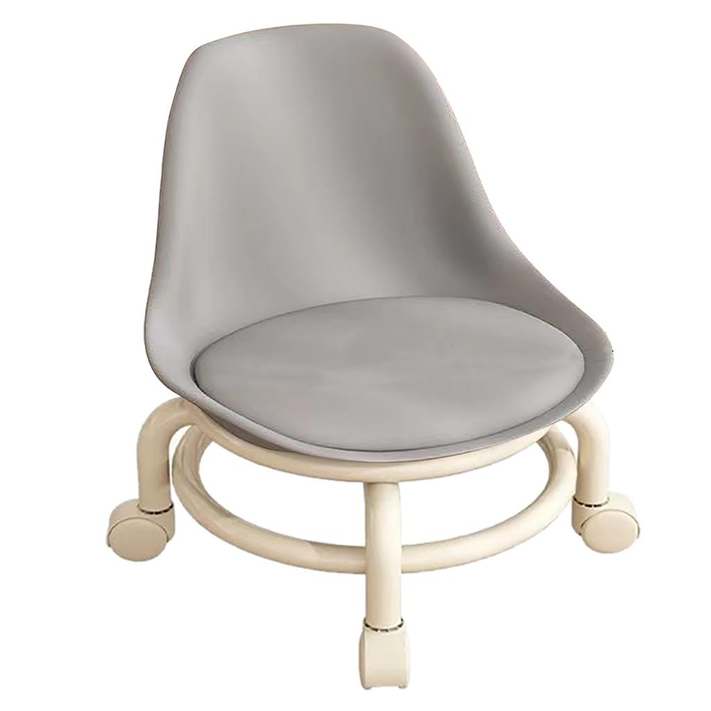 Kids Low Rolling Stool with Backrest Low Height Roller Stool with Universal Wheels Low Roller Seat