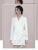 Elegant French Couture Autumn/Winter White Banquet Dress for Women