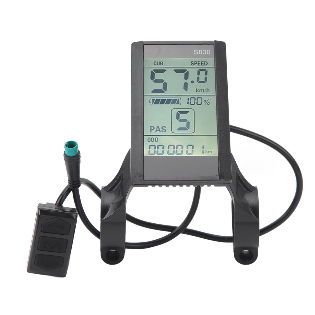 פאנל תצוגת LCD לאופניים חשמליים 24V 36V 48V פאנל LCD S830 עם מחבר עמיד למים 5 פינים לאופניים חשמליים קורקינט חשמלי
