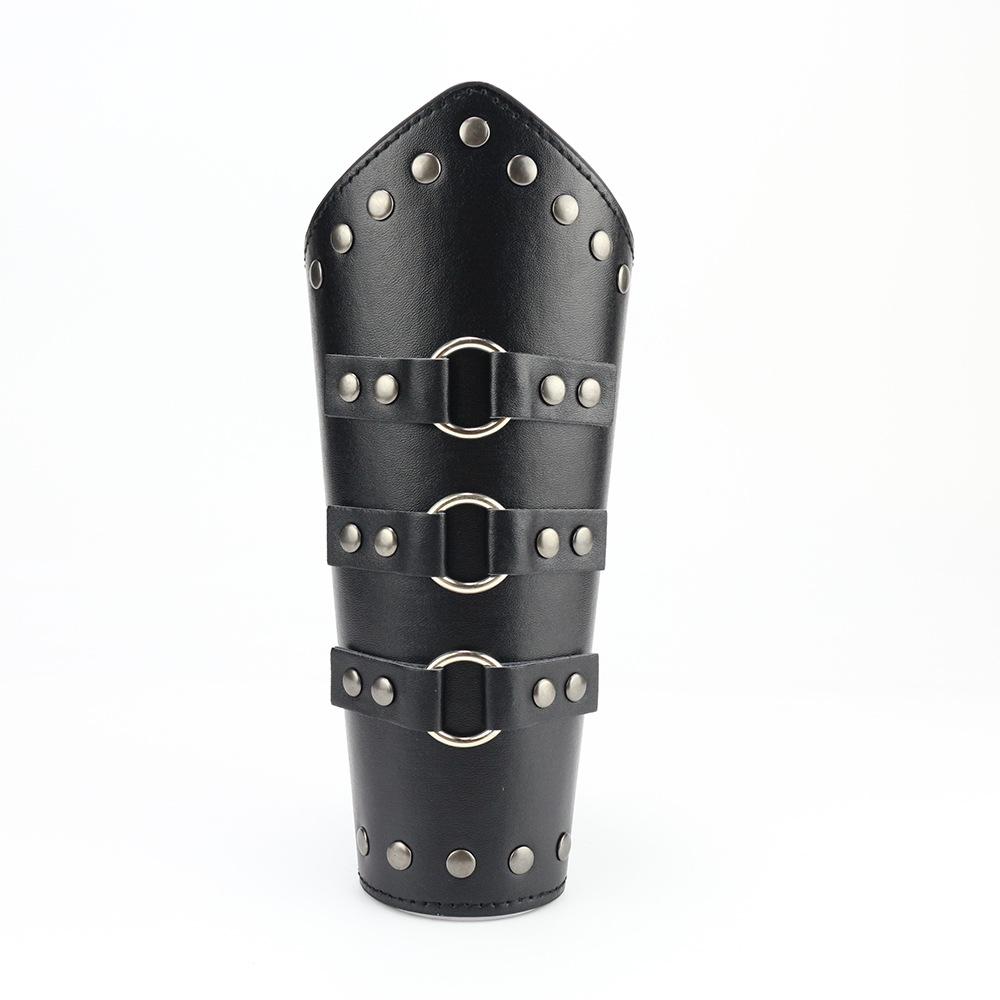 Medieval Men'S Leather Orgy Knight Belt Viking Wristband Halloween Punk Cosplay Bracer