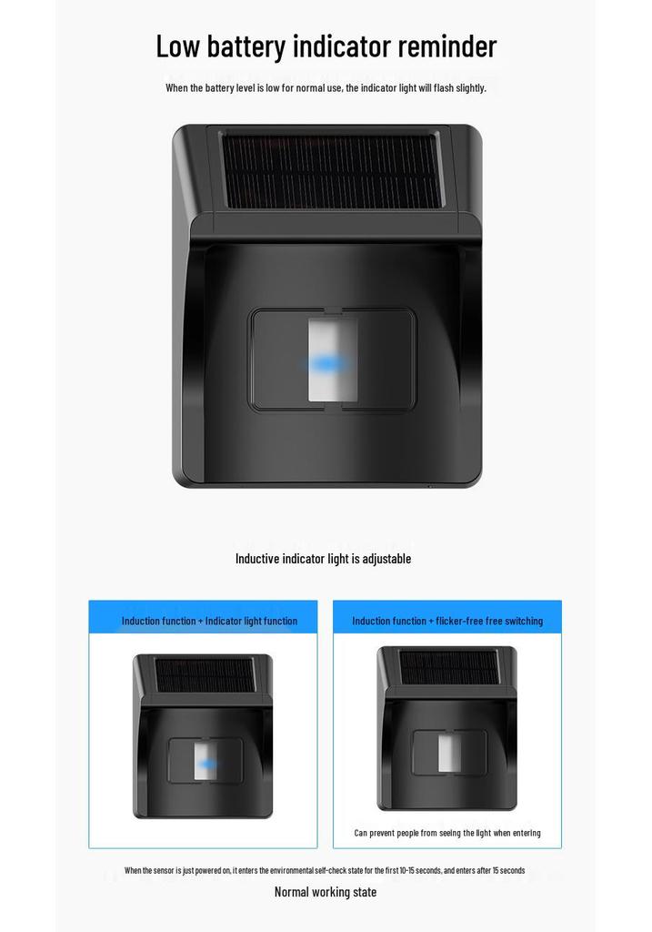 Wireless Outdoor Solar Infrared Driveway and Pond Anti-Theft Alarm with Digital Display