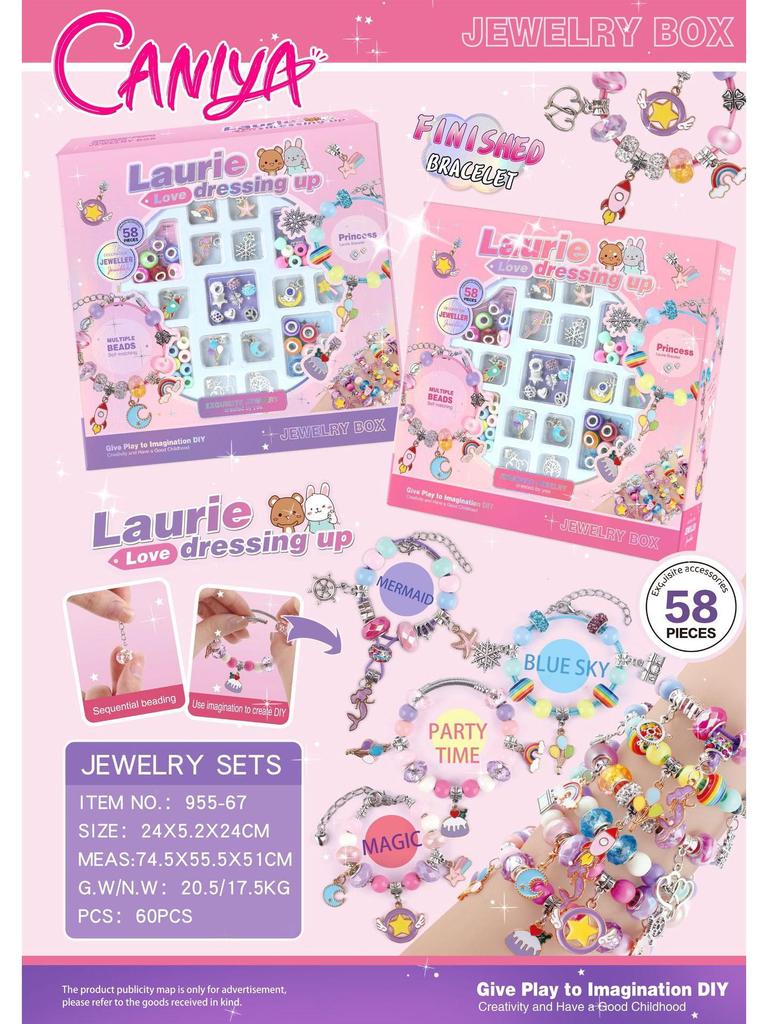 DIY Girls' Beaded Jewelry Gift Set: Handmade Bracelets & Necklaces