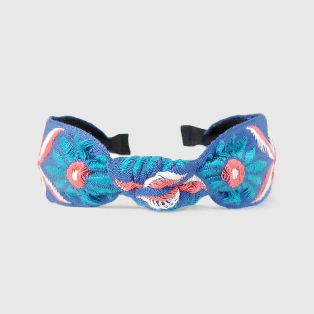 Lala Ethnic Flower Hairband Blue LALAH004B 3306266