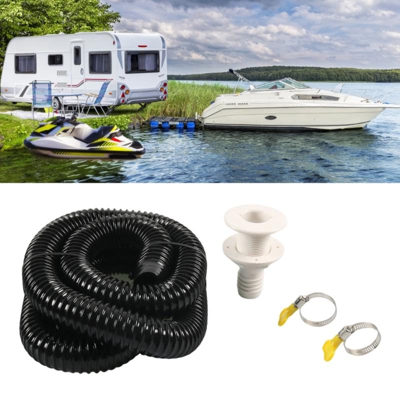 Bilge Pump Installation Kit Bilge Pump Hose 1-1/8-Inch Dia Plumbing Kit 6 FT Quality Kink-free Flexible PVC Hose Clamps